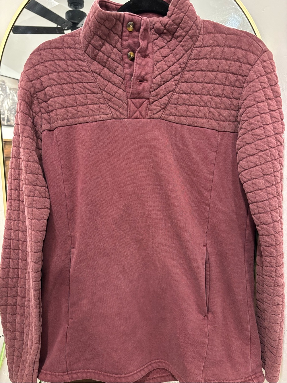 Columbia Burgundy Quilted Mock Neck Pullover